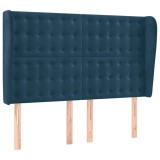 Cumpara ieftin Tablie pat cu urechi albastru inchis 147x23x118/128 cm catifea