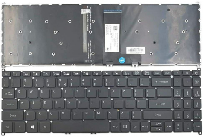 Tastatura Laptop, Acer, Aspire 3 A315-22, A315-23, A315-23G, A315-34, A315-42, A315-54, A315-55G, A315-57, A315-58, iluminata, layout US