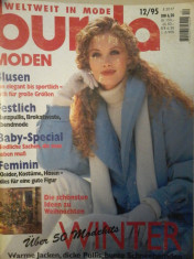 Revista Burda nr. 12/1995 in lb. germana cu tipare si insert in lb. romana. foto