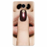 Husa silicon pentru Huawei Y7 Prime 2017, Finger Purple Nailpolish Girl Lips