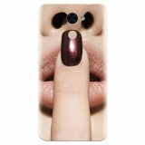 Husa silicon pentru Huawei Enjoy 7 Plus, Finger Purple Nailpolish Girl Lips