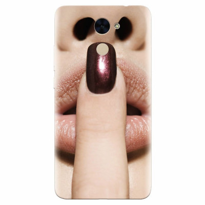 Husa silicon pentru Huawei Y7 Prime 2017, Finger Purple Nailpolish Girl Lips foto
