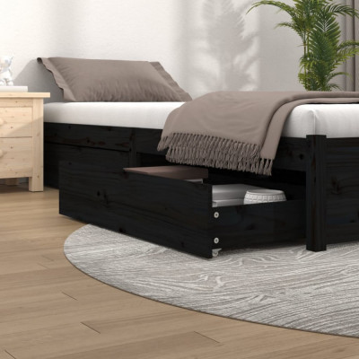 Sertare pentru pat, 4 buc., negru, lemn masiv de pin GartenMobel Dekor foto