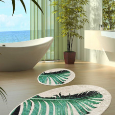 Set Covor de baie (2 bucăți), Verde