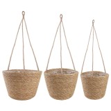 vidaXL Coșuri pentru plante din iarbă de mare 3 pcs natural 42012249
