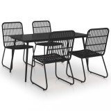 Cumpara ieftin Set mobilier de exterior, 5 piese, poliratan si sticla