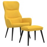 Cumpara ieftin Scaun de relaxare cu taburet, galben mustar, textil