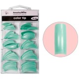 Cumpara ieftin Turcoaz deschis - 100buc tipsuri colorate, nr.1 - 10, AMAZING SHINE