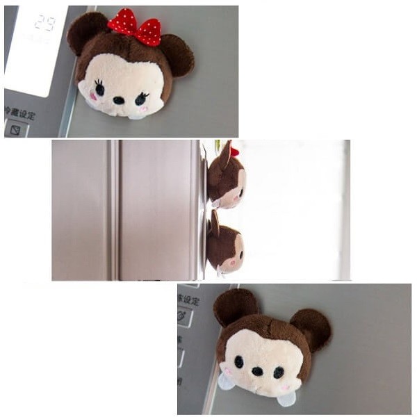 Set de doi magneti de frigider, din plus, model Familia Mouse
