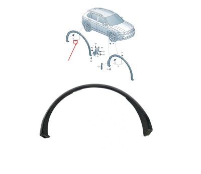 Bandou aripa, ornament spate VW Tiguan, 05.2016-12.2020, partea dreapta, original, aripa spate, foto