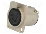 Conector XLR soclu mamă PIN 4 lipire bronz-fosfor AMPHENOL