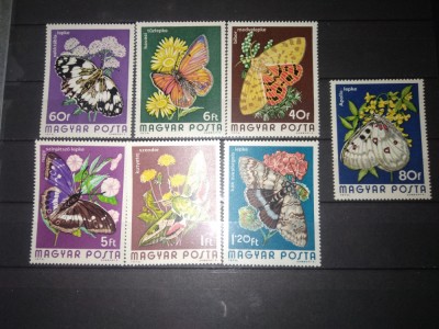 TIMBRE UNGARIA FLUTURI 1974 foto