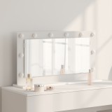 vidaXL Oglindă de toaletă cu lumini LED Albă 80x45x18 cm