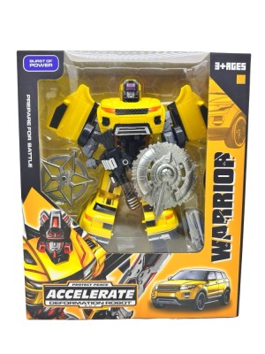 Jucarie transformer Robot galben Warrior &amp;ndash; Transformare masinuta SUV foto