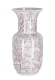 Cumpara ieftin Vaza flori portelan alb rosu 18x35 cm