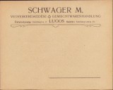 A978 Plic cu antetul magazinului universal Schwager M., Lugoj, ante 1918, austro-ungar
