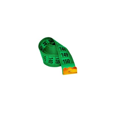 Metru croitorie de 150 cm, 1.3 cm latime, varfuri metalice, numere mari, verde foto