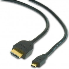 CABLU video GEMBIRD adaptor HDMI (T) la Micro-HDMI (T) 1.8m conectori auriti negru CC-HDMID-6 foto