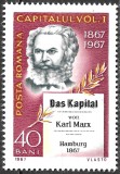ROM&Acirc;NIA 1967 - LP 661 - 100 DE ANI DE LA APARIȚIA LUCRĂRII &bdquo;CAPITALUL&rdquo; DE KARL MARX - SERIE MNH