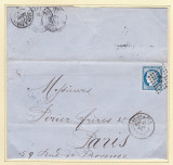 France 1874 Postal History Rare, Folded letter D.027