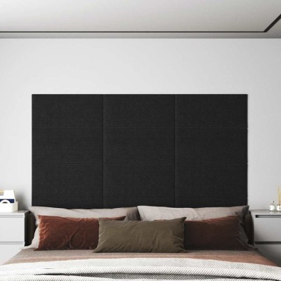 vidaXL Panouri de perete 12 buc. negru 60x30 cm textil 2,16 m&amp;sup2; 343852 foto
