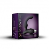 Stimulator Prostata Rocks-Off O-Boy, Silicon Medical, 7 Vibratii, Negru, 11cm, Rezistent Apa