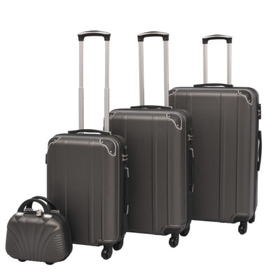 vidaXL Set de valize cu carcasă tare, antracit, 4 buc. foto