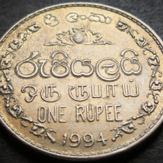 Moneda exotica 1 RUPIE / RUPEE - SRI LANKA, anul 1993 *cod 3602