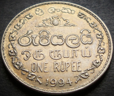 Moneda exotica 1 RUPIE / RUPEE - SRI LANKA, anul 1993 *cod 3602 foto