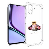 Husa antisoc pentru realme note 60, airbag pro, transparent, girl power
