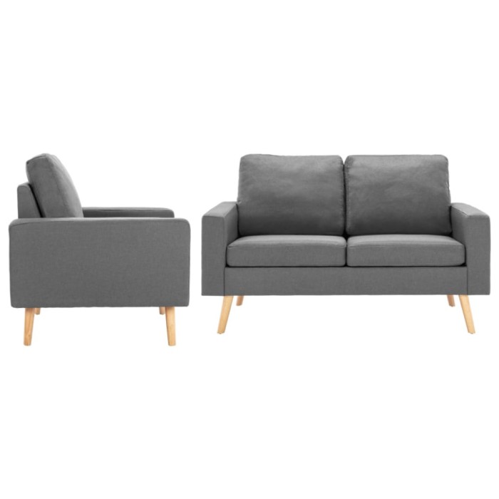 Gossi set de canapele, 2 piese, gri deschis, material textil