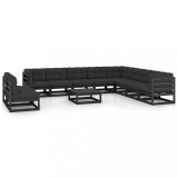 vidaXL Set mobilier grădină cu perne, 11 piese, lemn masiv de pin 3076923