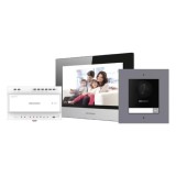 KIT videointerfon 2 fire pentru 1 familie, monitor 7 inch, Alarma - Hikvision - DS-KIS702Y SafetyGuard Surveillance