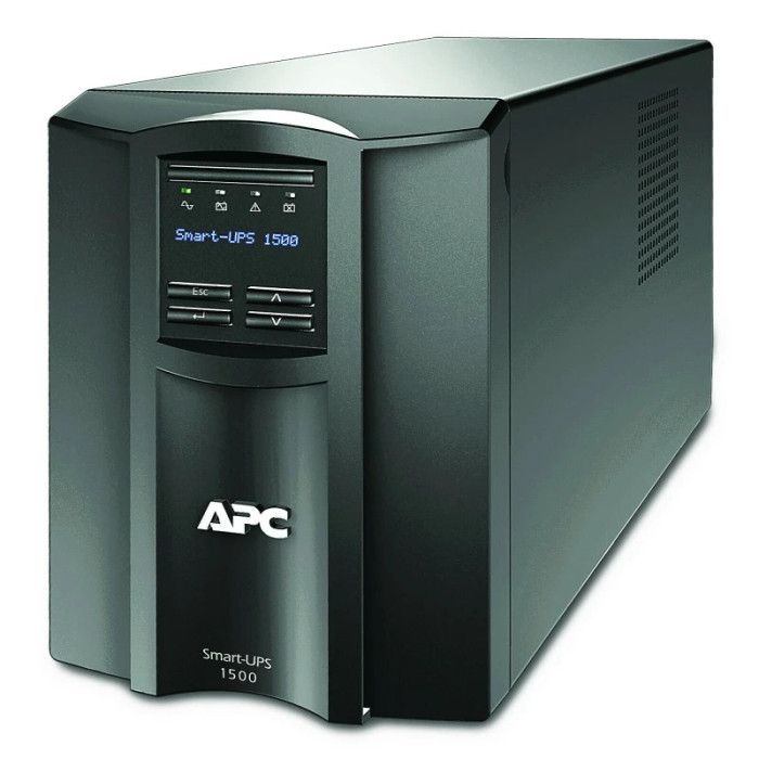 UPS APC &amp;quot;Smart-UPS SMT&amp;quot; Line Int. cu sinusoida pura cu management mini tower 1500VA / 1000W AVR IEC x 8 1 x baterie RBC7 display LCD back-up