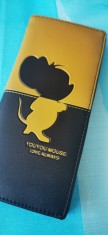 Portofel / Plic / Clutch Dama Mouse Galben Mustar + Negru