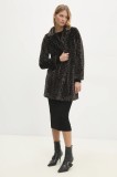 Answear Lab palton femei, culoarea negru, de tranzitie