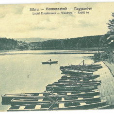 5089 - SIBIU, Dumbrava Park, boats, Romania - old postcard - used - 1927