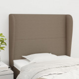 Tablie de pat cu aripioare gri taupe 83x23x118/128 cm textil GartenMobel Dekor, vidaXL