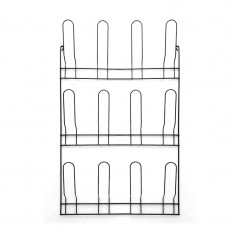 Organizator pantofi Spaceo, 44.5 x 6.5 x 71.8 cm, metal, 6 perechi, suspendat, Negru