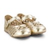Balerini Fete Piele BIBI Anjos Mini Gold Perforati Velcro, Brant Fisioflex, Marimea 22 EU