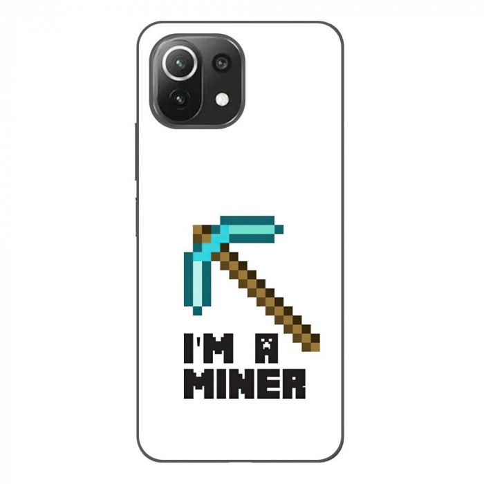Husa compatibila cu Xiaomi Mi 11 Lite, Mi 11 Lite 5G Silicon Gel Tpu Model Minecraft Miner
