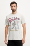 47 brand tricou din bumbac MLB New York Yankees culoarea gri, cu imprimeu, BB017TEMECH638867CK
