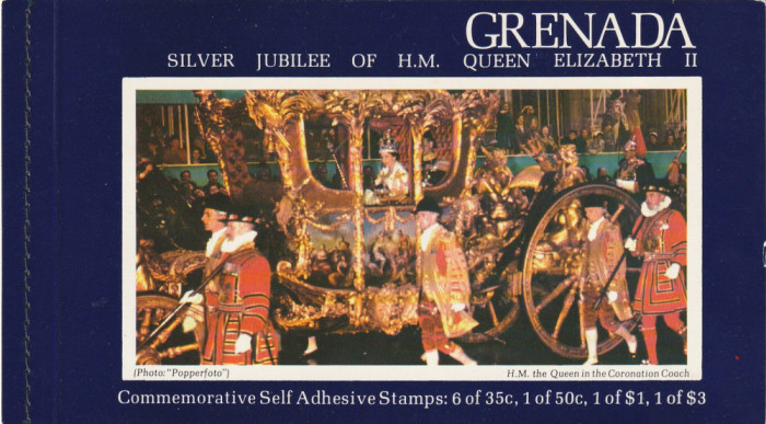 Grenada 1977- Elizabeth II,carnet cu timbre comemorative,Mi.828-831MH