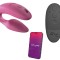 Vibrator Cuplu Sync 2, Silicon, Telecomanda Wireless, Bluetooth, Free App, USB, IPX 7, Roz