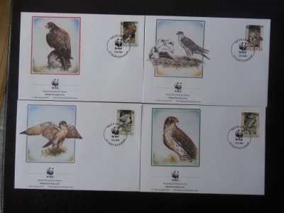 Islanda-WWF,FDC pasari de prada-set complet foto