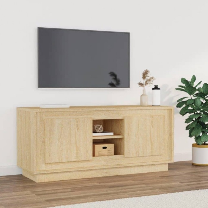 Comodă TV, stejar sonoma, 102x35x45 cm, lemn prelucrat