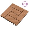 Set de 11 bucăți de plăci 30 x 30 cm din WPC 1 mp, maro, vidaXL