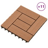 Set de 11 bucăți de plăci 30 x 30 cm din WPC 1 mp, maro