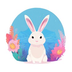 Sticker decorativ, Iepure, Alb, 60 cm, 8579ST foto