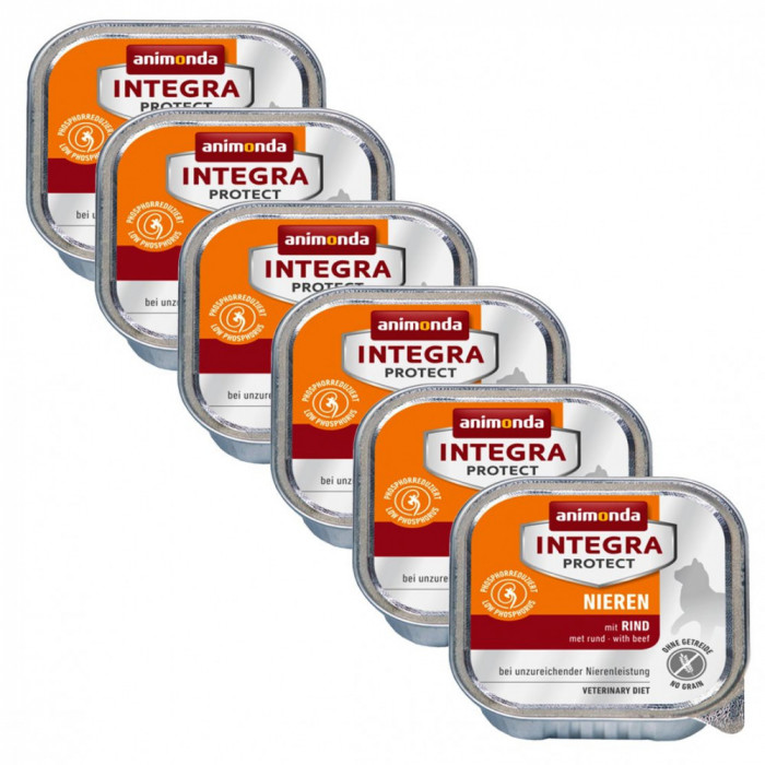 Animonda Integra Protect Cat Nieren rinichi - carne de vită 6 x 100g